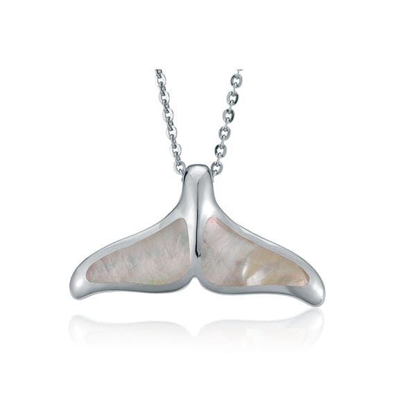 Mother of Pearl Whale Tail Pendant Pendant Island by Koa Nani Small White
