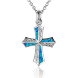Opal Engraved Cross Pendant Pendant Island by Koa Nani