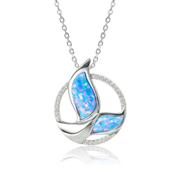 Opal Infinity Whale Tail Pendant Pendant Island by Koa Nani