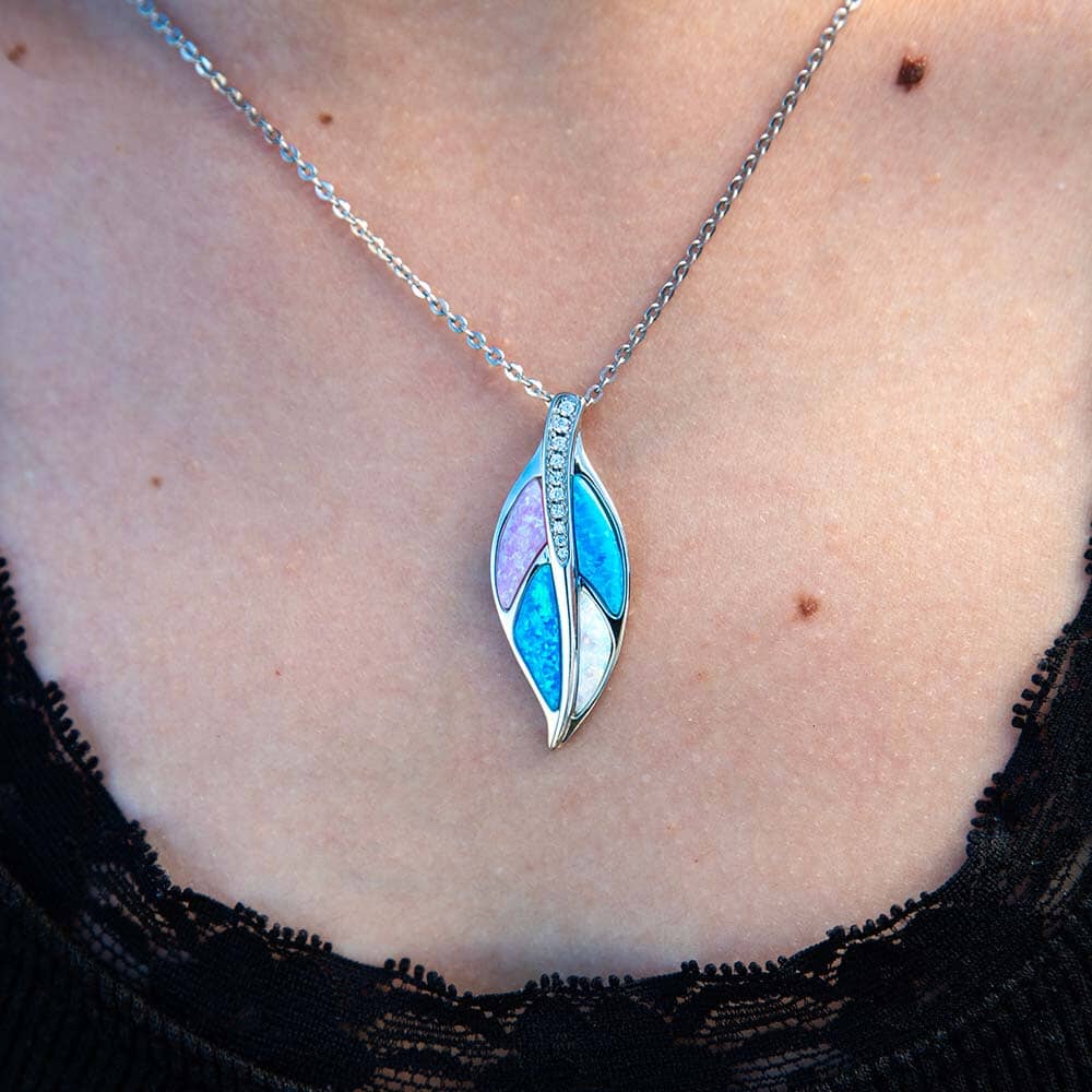 Opal Maile Leaf Pendant Pendant Island by Koa Nani