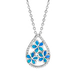 Opal Pavé Plumeria Teardrop Pendant Pendant Island by Koa Nani
