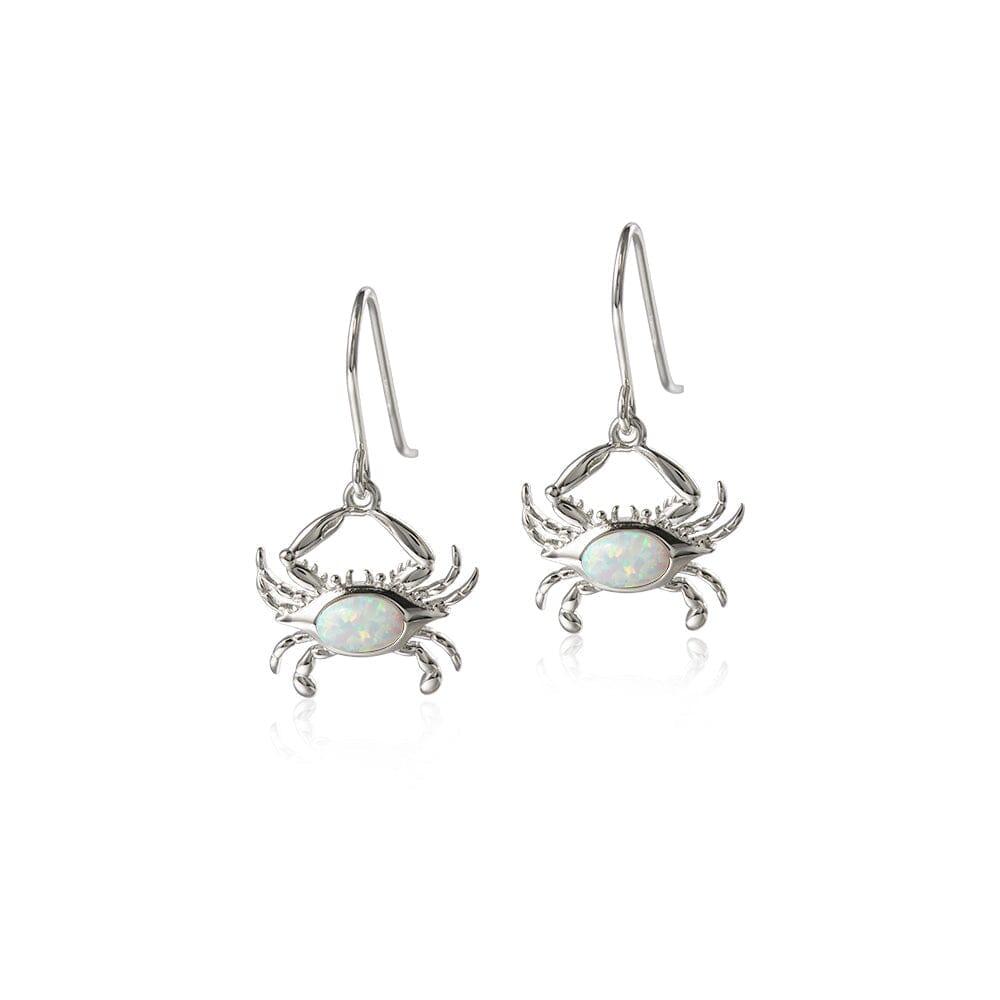Opalite Atlantic Blue Crab Hook Earrings Earrings Island by Koa Nani White