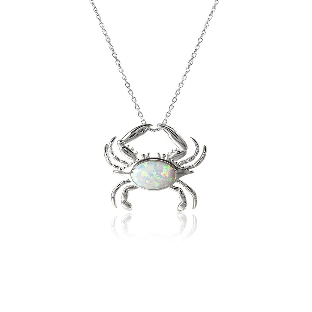 Opalite Atlantic Blue Crab Pendant Pendant Island by Koa Nani White