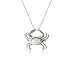 Opalite Atlantic Blue Crab Pendant Pendant Island by Koa Nani White