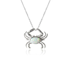 Opalite Atlantic Blue Crab Pendant Pendant Island by Koa Nani White