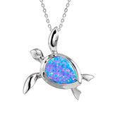 The picture shows a 925 sterling silver opalite sea turtle pendant.