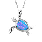 The picture shows a 925 sterling silver opalite sea turtle pendant.