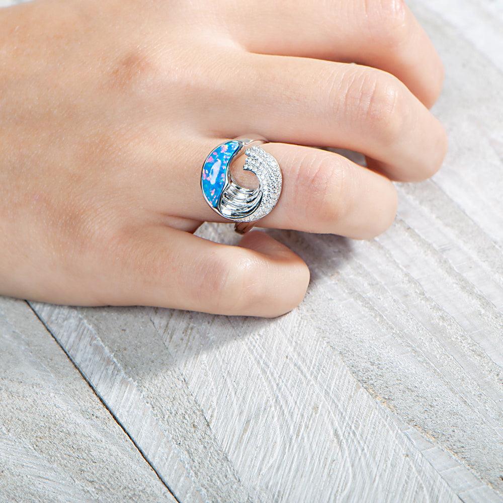 Opalite Ocean Wave Ring Ring Island by Koa Nani