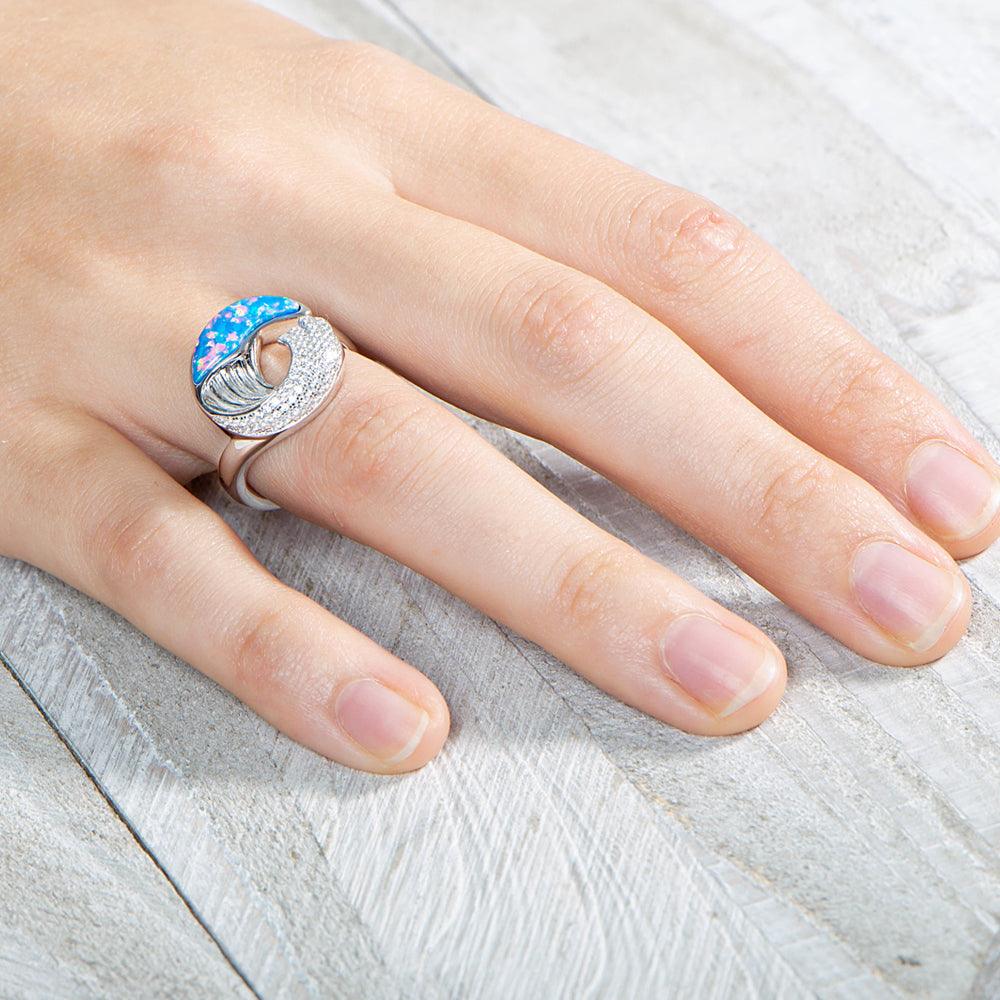 Opalite Ocean Wave Ring Ring Island by Koa Nani