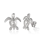 Paia Honu Stud Earrings Earrings Island by Koa Nani White Gold