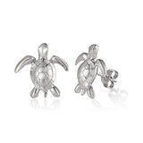 Paia Honu Stud Earrings Earrings Island by Koa Nani White Gold