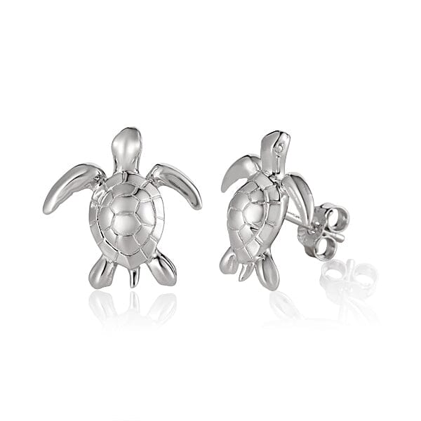 Paia Honu Stud Earrings Earrings Island by Koa Nani White Gold