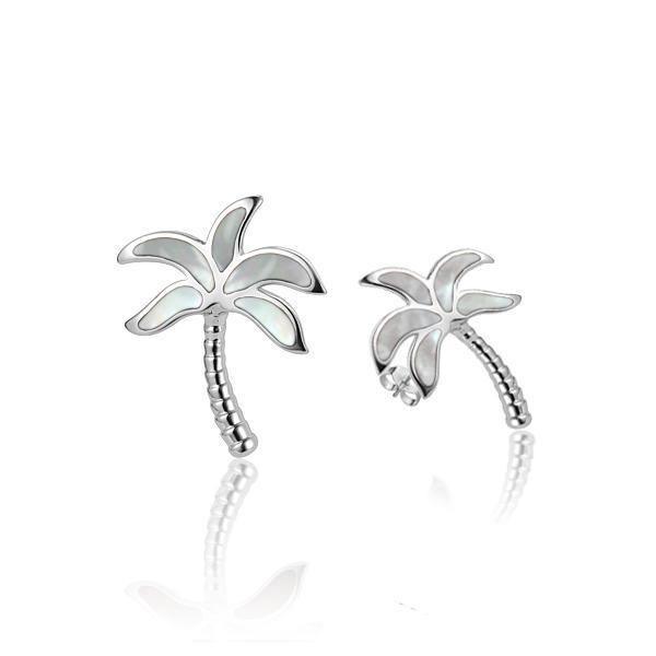 Palm Tree Earrings with Mother of Pearl - Island by Koa Nani