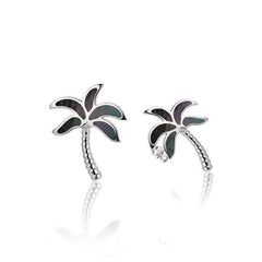 Palm Tree Earrings with Mother of Pearl - Island by Koa Nani