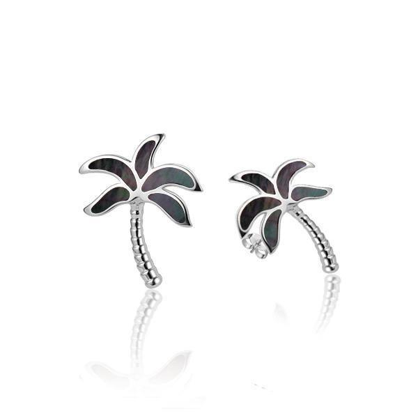 Palm Tree Earrings with Mother of Pearl - Island by Koa Nani