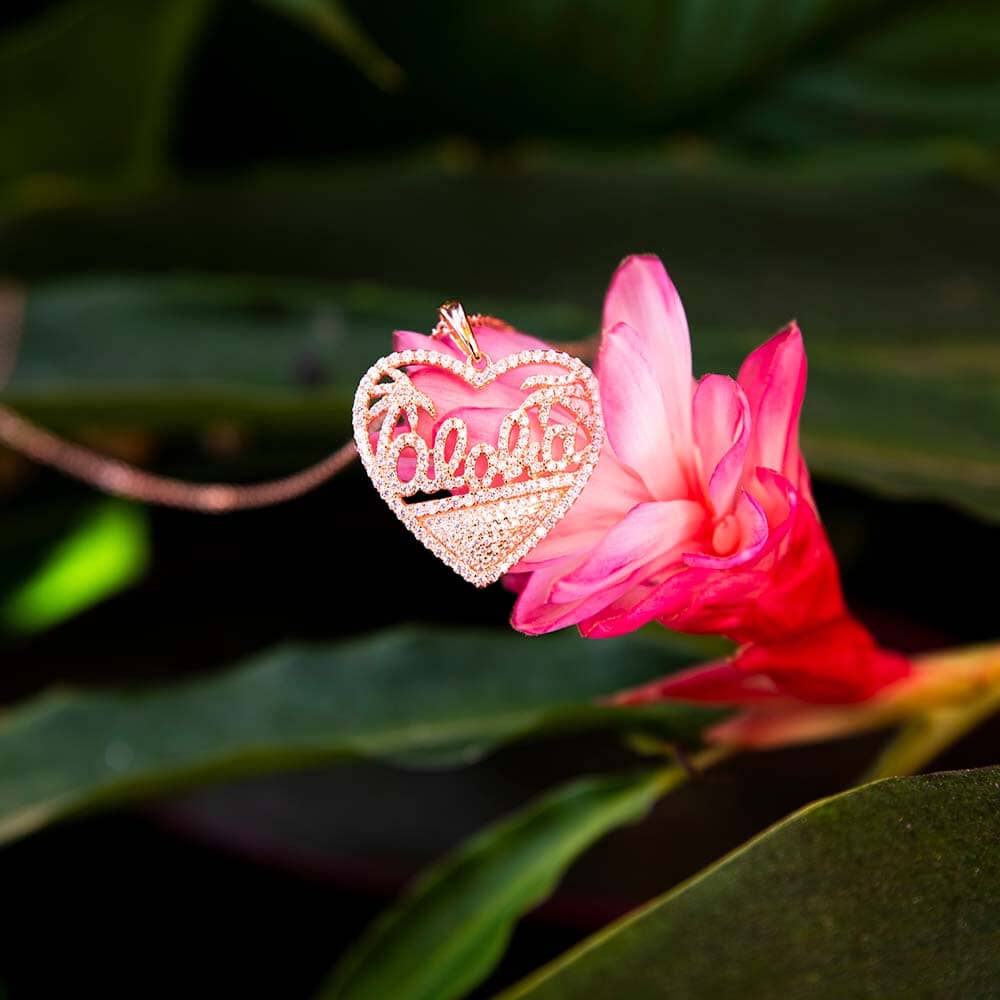 Pavé Aloha Heart Pendant Pendant Island by Koa Nani