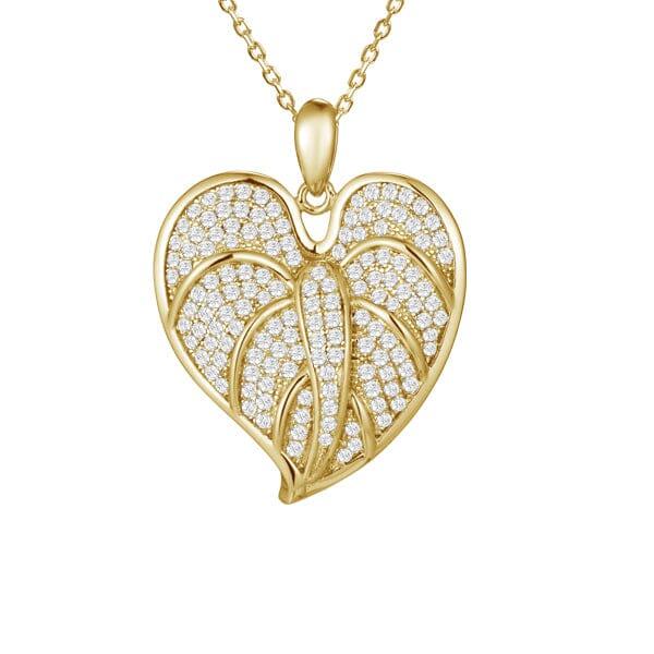 Pavé Anthurium Pendant Pendant Island by Koa Nani Yellow Gold