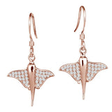 Pavé Eagle Ray Earrings Earrings Island by Koa Nani Rose Gold