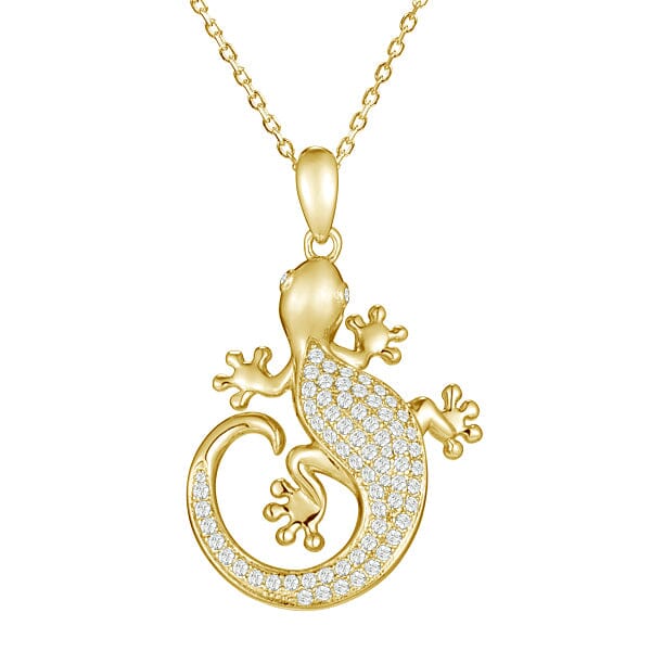 Pavé Gold Dust Gecko Pendant Pendant Island by Koa Nani Yellow Gold