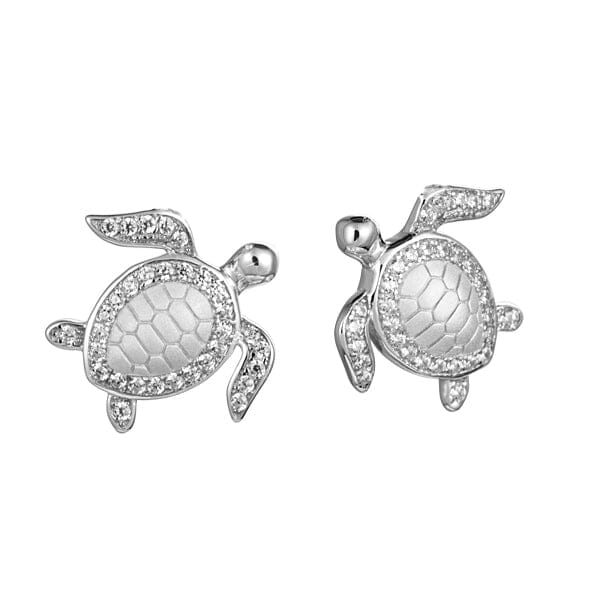 Pavé Maui Honu Stud Earrings Earrings Island by Koa Nani
