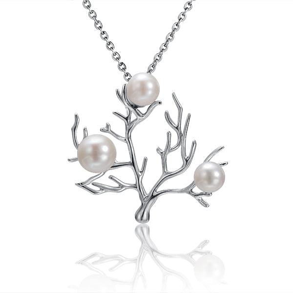 Pearl Coral Pendant Pendant Island by Koa Nani Akoya Pearl White Gold