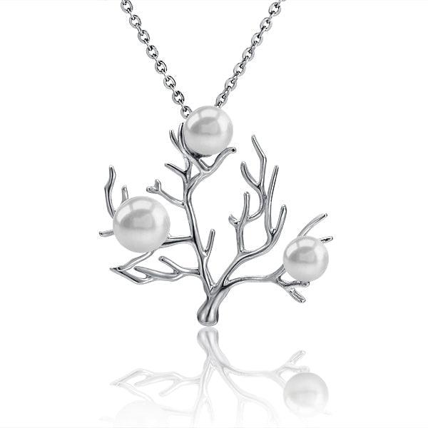Pearl Coral Pendant Pendant Island by Koa Nani Freshwater Pearl White Gold