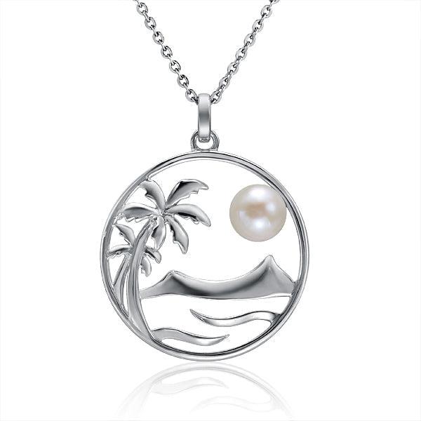 Pearl Diamond Head Pendant (Large) Pendant Island by Koa Nani Akoya Pearl