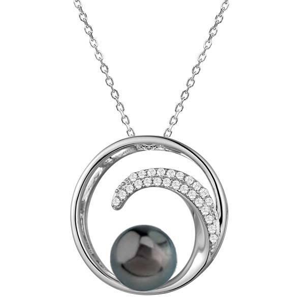 Pearl Eternity Wave Pendant Pendant Island by Koa Nani Tahitian Pearl