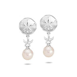 Pearl Hokuhele Sand Dollar Earrings Earrings Island by Koa Nani Freshwater Pearl