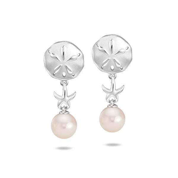 Pearl Hokuhele Sand Dollar Earrings Earrings Island by Koa Nani Freshwater Pearl