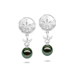 Pearl Hokuhele Sand Dollar Earrings Earrings Island by Koa Nani Tahitian Pearl