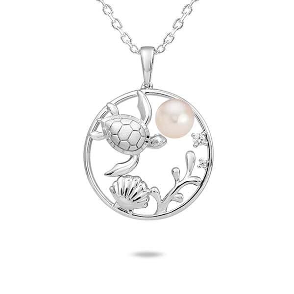 Pearl Honu's Garden Pendant Pendant Island by Koa Nani Akoya Pearl