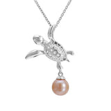 Pearl Keiki Honu Pendant Pendant Island by Koa Nani Akoya Pearl