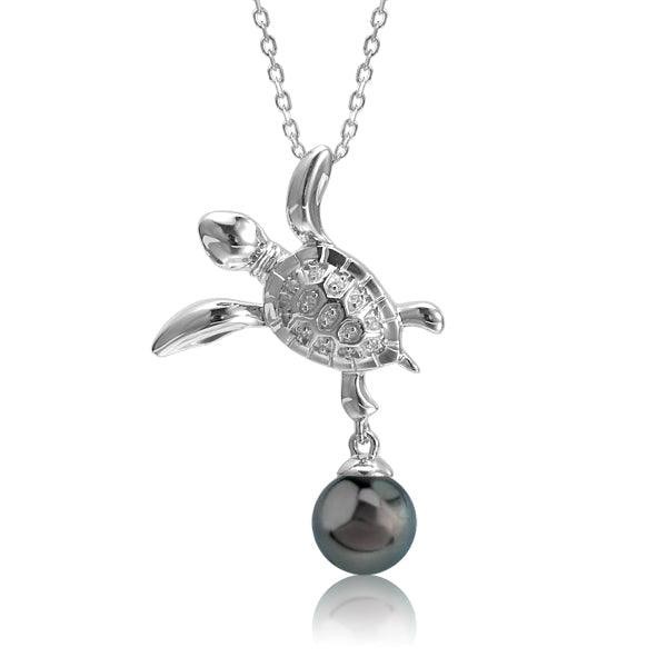 Pearl Keiki Honu Pendant Pendant Island by Koa Nani Tahitian Pearl