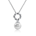 Pearl Maile Leaf Lei Pendant Pendant Island by Koa Nani Freshwater Pearl