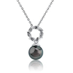 Pearl Maile Leaf Lei Pendant Pendant Island by Koa Nani Tahitian Pearl