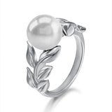 Pearl Maile Leaf Lei Ring Ring Island by Koa Nani 5.5 Freshwater Pearl