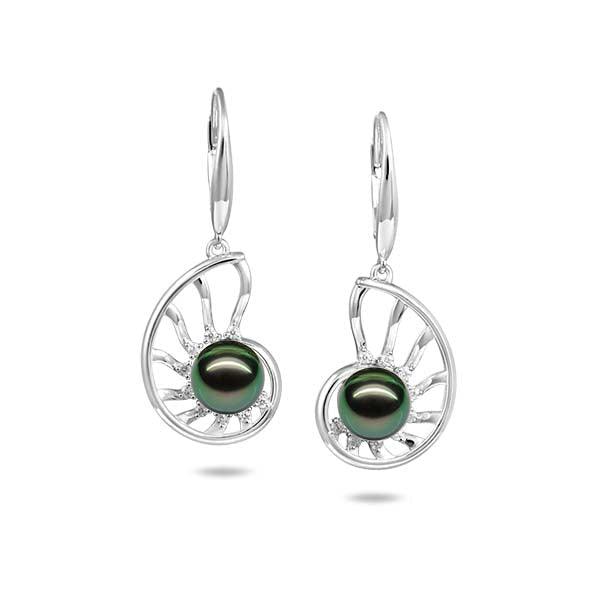 Pearl Nautilus Earrings Earrings Island by Koa Nani Tahitian Pearl