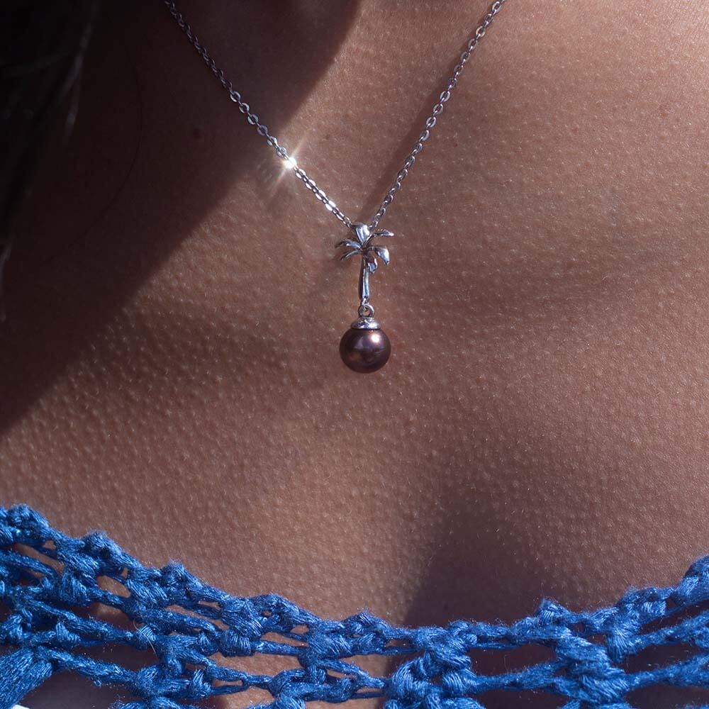 Pearl Palm Tree Pendant Pendant Island by Koa Nani