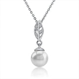 Pearl Pavé Maile Leaf Pendant Pendant Island by Koa Nani Freshwater Pearl