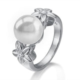 Pearl Plumeria Bloom Ring Ring Island by Koa Nani 5.0 Freshwater Pearl