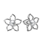 Pearl Plumeria Cut-out Earrings Earrings Island by Koa Nani