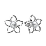 Pearl Plumeria Cut-out Earrings Earrings Island by Koa Nani