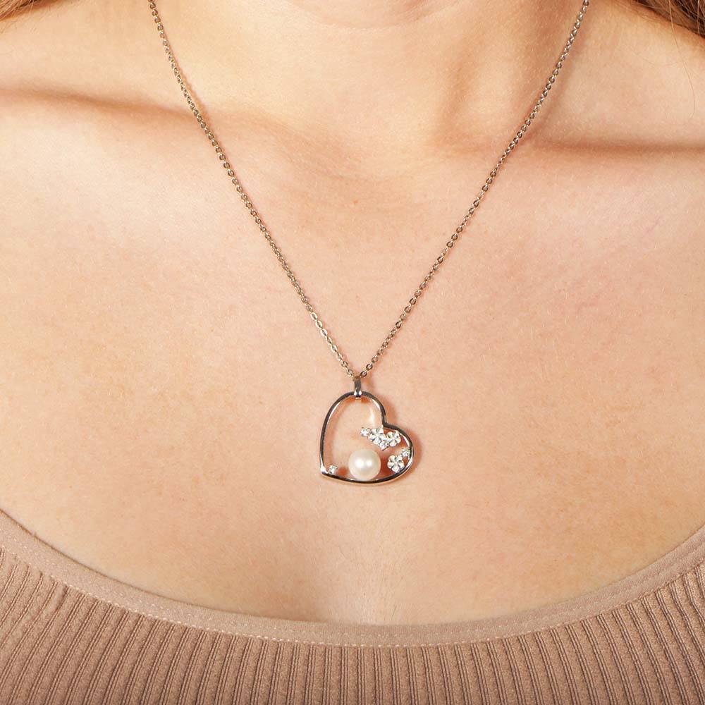 Pearl Plumeria Heart Pendant Pendant Island by Koa Nani