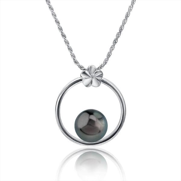 Pearl Plumeria Infinity Pendant Pendant Island by Koa Nani Tahitian Pearl