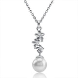 Pearl Plumeria Lei Pendant Pendant Island by Koa Nani Freshwater Pearl
