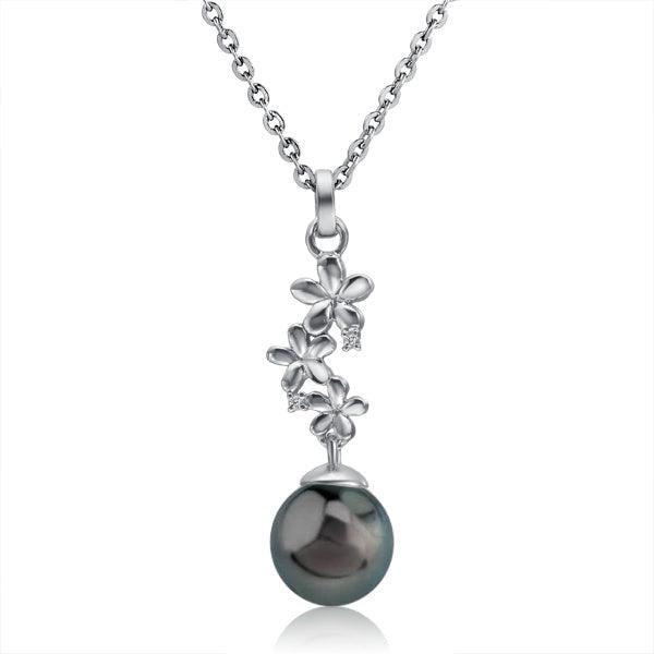 Pearl Plumeria Lei Pendant Pendant Island by Koa Nani Tahitian Pearl
