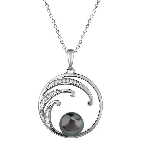 Pearl Wave of Love Pendant Pendant Island by Koa Nani Tahitian Pearl