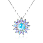 Pink Opalite Sunflower Pendant with Larimar Pendant Island by Koa Nani Large