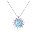 Pink Opalite Sunflower Pendant with Larimar Pendant Island by Koa Nani Small